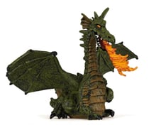 Dragon ailé vert avec flamme - PAPO - 39025