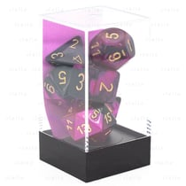 7 dés pour JDR Chessex - Gémini - Noir violet or