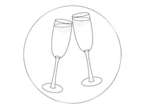 Pastille gravée 24 mm - Coupes de champagne