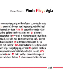 Worte Fliege Agfa - Ausgewählte Gedichte 1998-2018