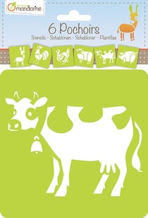 6 Pochoirs - Animaux de la ferme - Avenue Mandarine