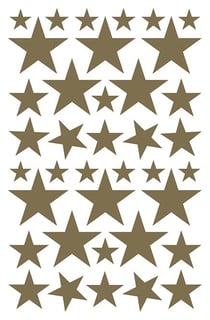 Gommettes Initial or et argent - 4 planches - Etoiles