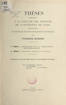 Recherches sur la ramification des ampélidacées - Suivi de propositions données par la Faculté : utilisation des corps marqués en biologie végétale