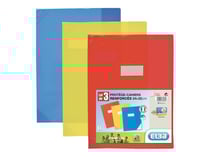 Lot de 3 protège-cahiers - 24 x 32 cm - Transparent - Coloris assortis