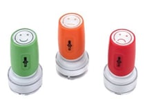 Lot de 3 tampons de notation - têtes Emoticones