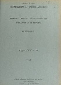 Essai de classification des gisements d'uranium et de thorium