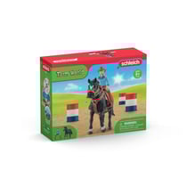 Cowgirl et tonneaux de racing - Schleich