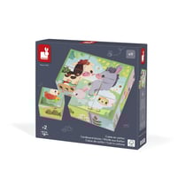 Lot de 9 cubes à assembler Ferme - Janod