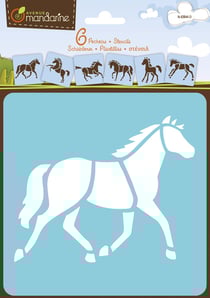 6 Pochoirs - Chevaux - Avenue Mandarine