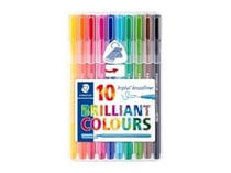 Lot de 10 stylos-feutres - Triplus Broadliner 338 - Pointe moyenne - Staedtler