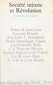 Société injuste et Révolution - Colloque de Venise 1968, sous les auspices de Pax Romana et de l'IDO-C