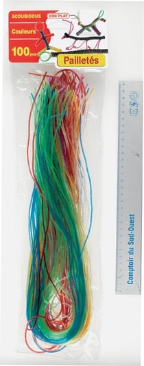 100 scoubidous pailletes