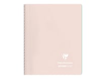 Cahier polypro à spirale - Format A5 14.8 x 21 cm - Koverbook pastel Blush - Clairefontaine - 160 pages lignées - Rose