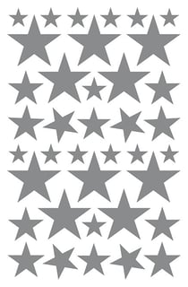 Gommettes Initial or et argent - 4 planches - Etoiles