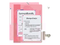 50 fiches de révision - 14,8 x 21 cm - Révision 2.0 Oxford - Petits carreaux - cadre rose