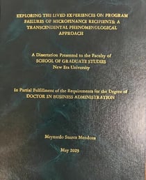 Exploring the Lived Experiences on Program Failures of Microfinance Recipients: A Transcendental Phenomenological  Approach