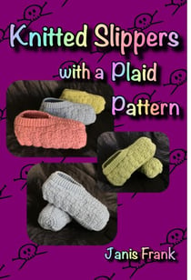 Knitted Adult Slippers with a Plaid Pattern