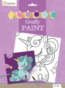 Toile à peindre Avenue Mandarine - Licorne - 20x20 cm