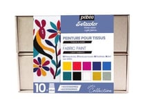 Coffret Setacolor tissus clairs Pébéo - 10 x 45 ml