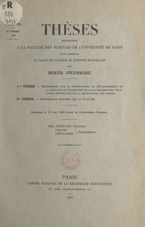 Recherches sur la morphologie, le développement et la biologie de Psammodrilus Balanoglossoides, polychète sédentaire de la microfaune des sables - Suivi de Propositions données par la Faculté : morphologie et biologie des Gastrotriches