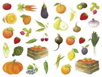 34 gommettes Fruits et Légumes - Mimi Stick