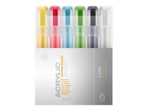 Pochette de 6 Markers Acrylic Fins 2mm - Montana