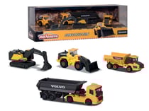 Majorette - Coffret 4 véhicules de chantier Volvo Construction