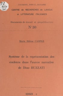 Système de la représentation des couleurs dans l'œuvre narrative de Dino Buzzati