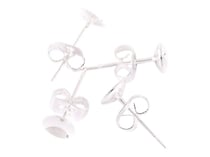 Boucles d'oreilles clous coupelles 6 mm -  Créalia - Argenté