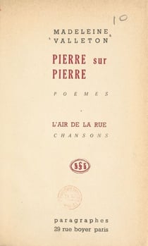Pierre sur pierre - Suivi de L'air de la rue