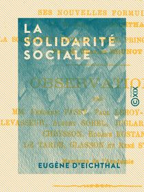 La Solidarité sociale - Ses nouvelles formules