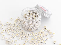Pot de perles symboles et chiffres - blanc