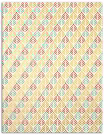 Lot de 6 feuilles - L'or de Bombay - 27,8 x 21,2 cm - rose, vert, beige et or