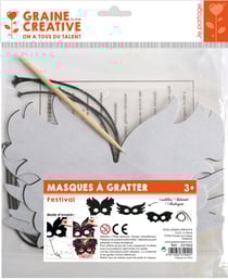 3 masques à gratter festival - Graine Créative