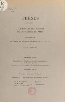 Contribution à l'étude des facultés anabolisantes de la ratte gravide. Caractères et déterminisme de l'anabolisme protéique - Thèse présentée à la Faculté des sciences de l'Université de Paris pour obtenir le grade de Docteur ès sciences naturelles. Su...