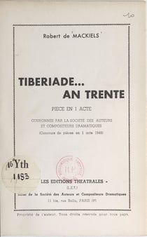 Tibériade... an trente - Pièce en 1 acte