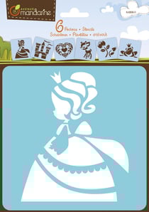 6 Pochoirs - Princesses - Avenue Mandarine