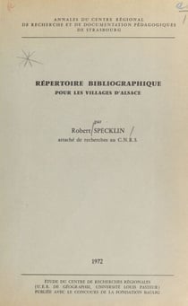Répertoire bibliographique pour les villages d'Alsace