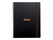 Carnet polypro à spirales - Format A4 21 x 29.7 cm - Rhodiactive Pro Book - Rhodia - 160 pages lignées - Noir