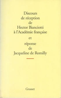 Discours de reception à l'académie française