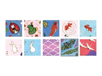 Kit papier japonais 15x15 cm - rose bleu