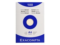 Etui de 100 fiches bristol Exacompta  - 21 x 29,7 cm - unie - non perforée