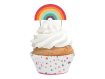 Lot de 24 caissettes + 24 cake toppers ScrapCooking® - Arc-en-ciel