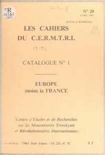 Catalogue (du fonds du CERMTRI) n°1 : Europe moins la France