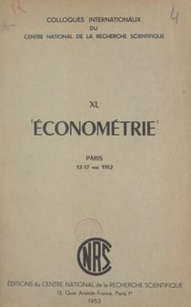 Économétrie - Paris, 12-17 mai 1952