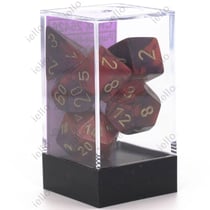 7 dés pour JDR Chessex - Gémini - Violet-rouge et or
