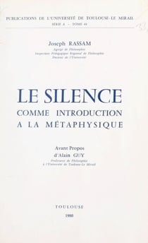 Le silence comme introduction à la métaphysique