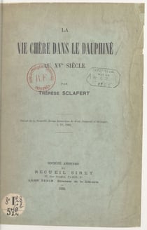 La vie chère dans le Dauphiné au XVe siècle