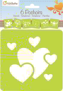 6 Pochoirs - Cœur - Avenue Mandarine