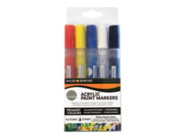 Jeu de 5 marqueurs acrylique Simply - Couleurs Primaires, Noir et Blanc - Daler Rowney